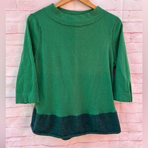 Angel of The North Anthropologie XL green cashmere wool blend sweater colorblock